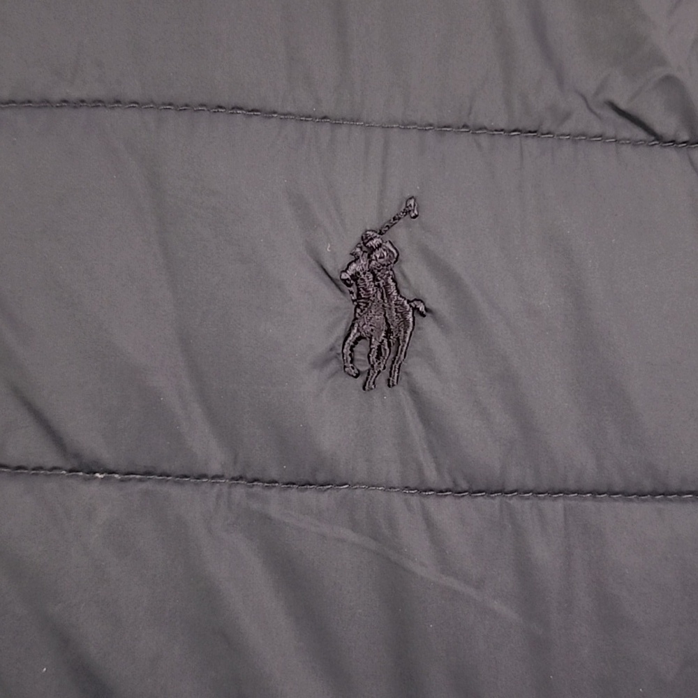 Polo Ralph Lauren Navy Performance Bomber Jacket Lightweight Logo Zip Front - Picture 9 of 9